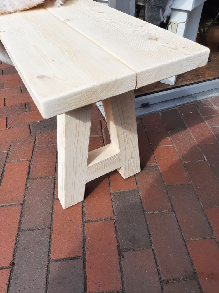 handgemaakte houten bank blank 180 cm