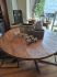 Ronde Mangohouten eettafel 150 cm metalen matrixpoot