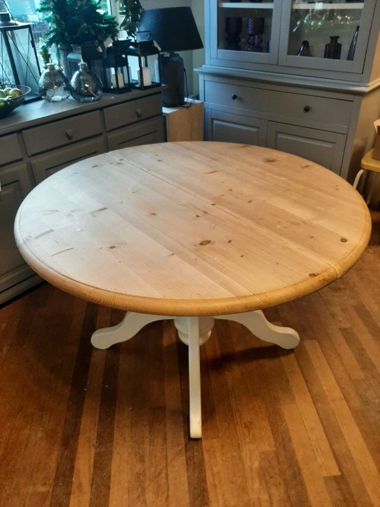 Ronde verlengbare eettafel 120 - 160 cm wit/blank Ronde verlengbare eettafel 120 - 160 cm wit/blank