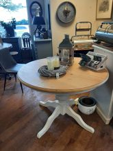 Ronde verlengbare eettafel blank / wit 110 - 150  cm