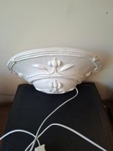 Wit gipsen wandlamp art nouveau-stijl Wit gipsen wandlamp art nouveau-stijl